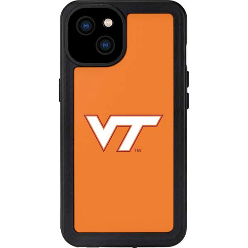 Virginia Tech University Orange iPhone 15 Plus Waterproof Case