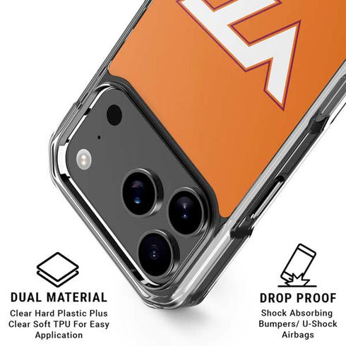 Virginia Tech University Orange iPhone 18 Pro Clear Case