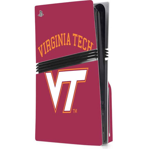 Virginia Tech University VT PS5 Pro Disk Console Skin