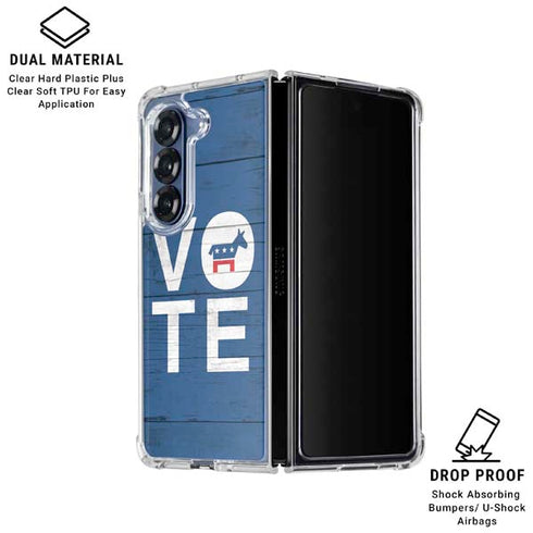 Vote Democrat Galaxy Z Fold6 Clear Case