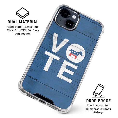 Vote Democrat iPhone 15 Clear Case