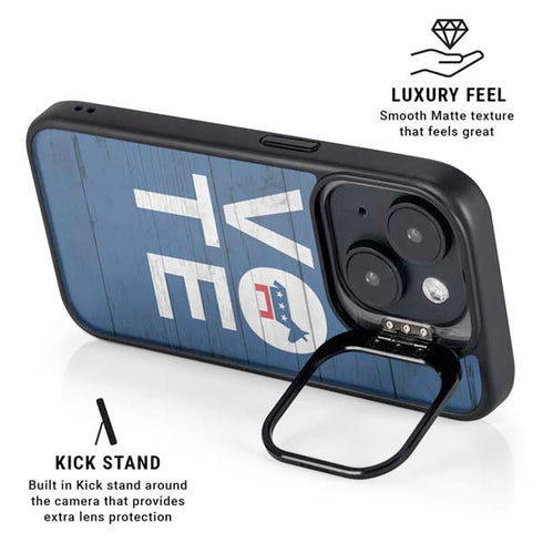 Vote Democrat iPhone 15 Plus Kickstand Case