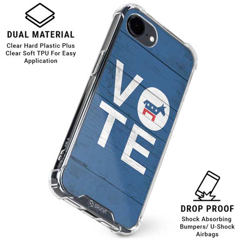 Vote Democrat iPhone 16e Clear Case