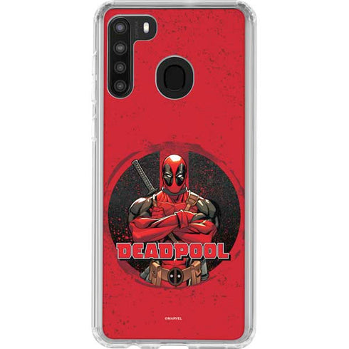 Marvel Deadpool Wade Wilson Galaxy A21 Clear Case