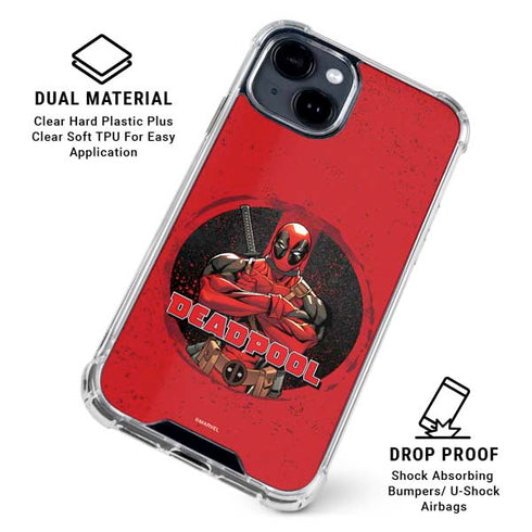 Marvel Deadpool Wade Wilson iPhone 14 Plus Clear Case