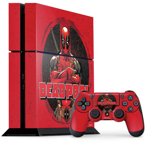 Marvel Deadpool Wade Wilson PS4 Console and Controller Bundle Skin
