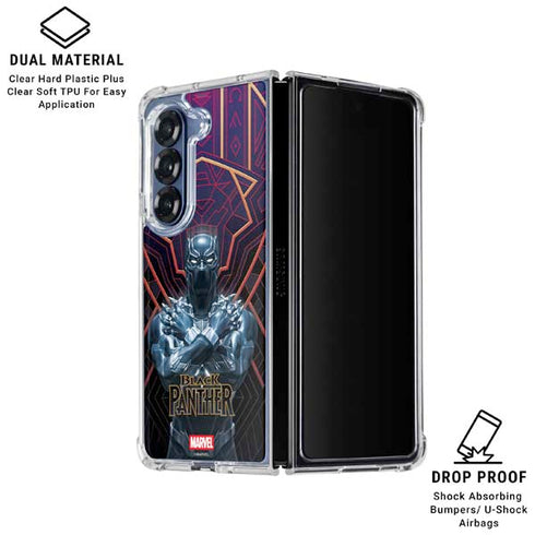 Marvel Black Panther Wakanda Salute Galaxy Z Fold7 Clear Case