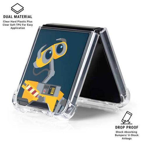 Disney Wall-E Character Art Galaxy Z Flip7 Clear Case