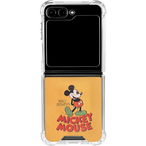 Disney Mickey Mouse Walt Disney Classic Character Galaxy Z Flip6 Clear Case