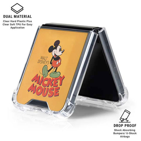 Disney Mickey Mouse Walt Disney Classic Character Galaxy Z Flip6 Clear Case