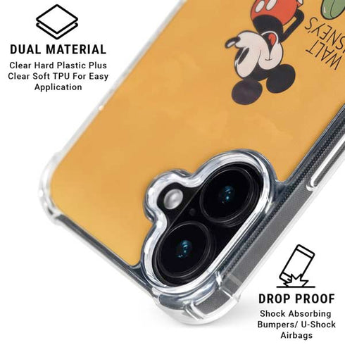 Disney Mickey Mouse Walt Disney Classic Character iPhone 16 Plus Clear Case