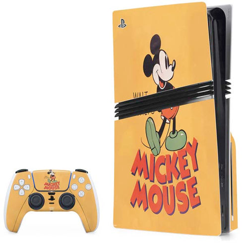 Disney Mickey Mouse Walt Disney Classic Character PS5 Pro Disk Bundle Skin