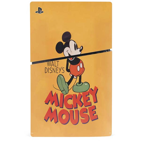 Disney Mickey Mouse Walt Disney Classic Character PS5 Slim Digital Edition Console Skin