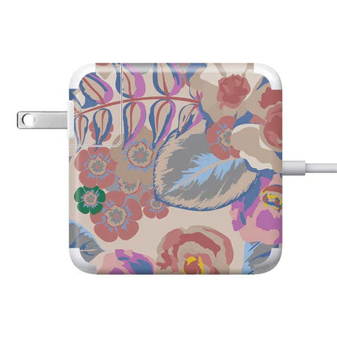 Warm Taupe Floral 85W Power Adapter (15 and 17 inch MacBook Pro Charger) Skin