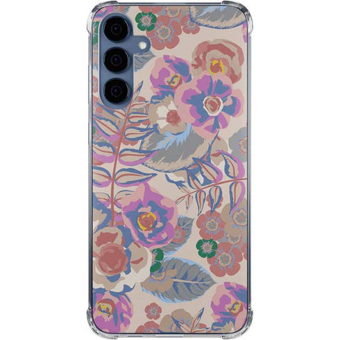 Warm Taupe Floral Galaxy A35 5G Clear Case