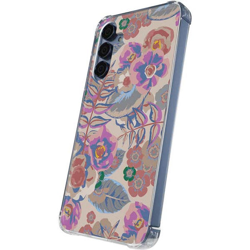 Warm Taupe Floral Galaxy A35 5G Clear Case