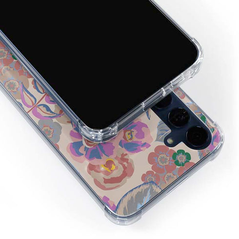 Warm Taupe Floral Galaxy A35 5G Clear Case