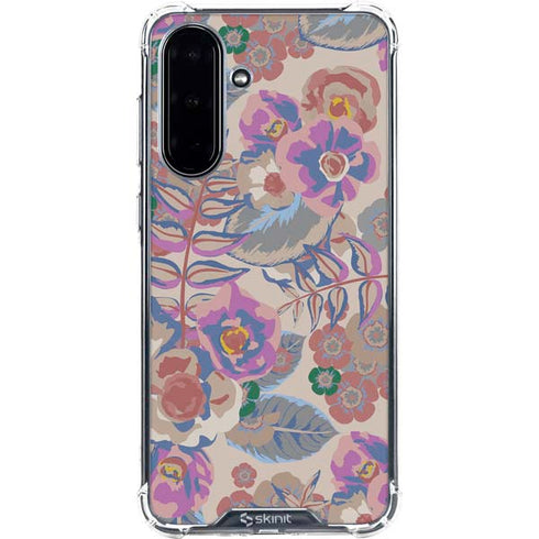 Warm Taupe Floral Galaxy A36 5G Clear Case