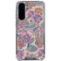 Warm Taupe Floral Galaxy A36 5G Clear Case