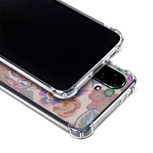 Warm Taupe Floral Galaxy A36 5G Clear Case