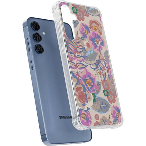 Warm Taupe Floral Galaxy A55 5G Clear Case