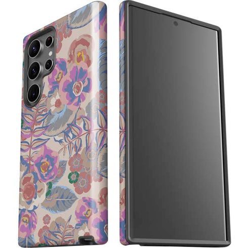 Warm Taupe Floral Galaxy S23 Ultra Pro Case