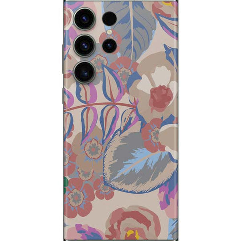 Warm Taupe Floral Galaxy Skins