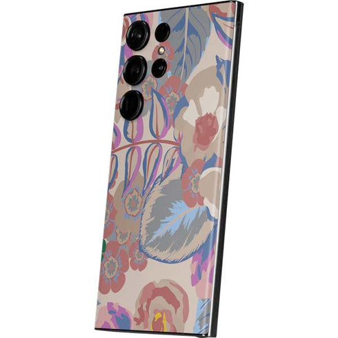 Warm Taupe Floral Galaxy Skins