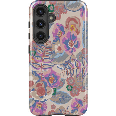 Warm Taupe Floral Galaxy S25 Impact Case