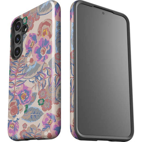 Warm Taupe Floral Galaxy S25 Impact Case