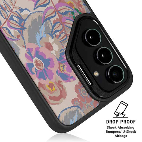Warm Taupe Floral Galaxy S25 Plus Kickstand Case