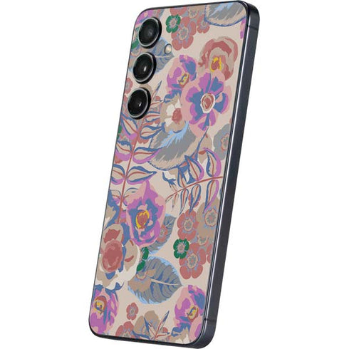 Warm Taupe Floral Galaxy S25 Skin