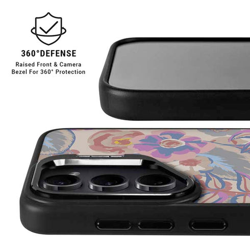 Warm Taupe Floral Galaxy S24 Ultra Kickstand Case