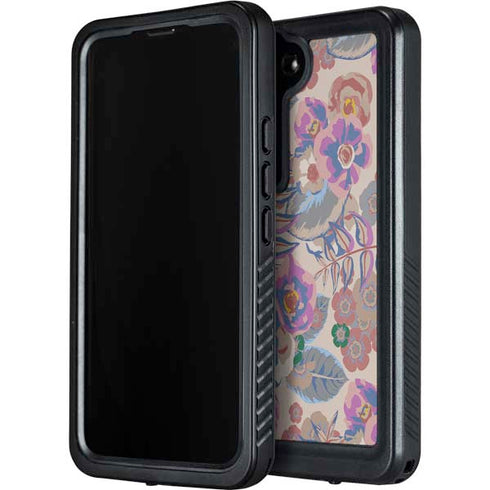 Warm Taupe Floral Galaxy S24 Waterproof Case