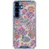 Warm Taupe Floral Galaxy S25 Clear Case