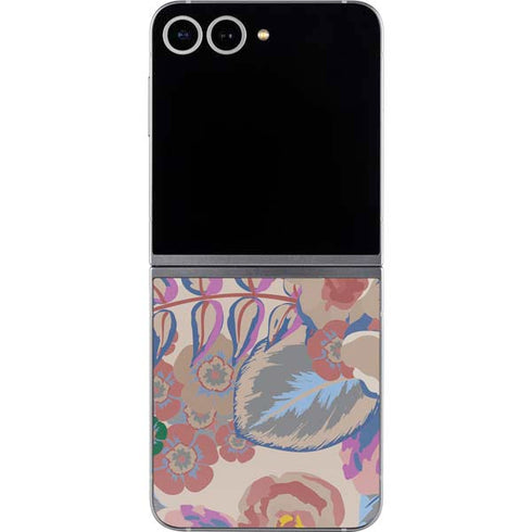 Warm Taupe Floral Galaxy Z Flip6 Skin