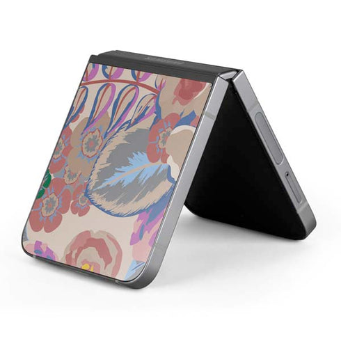 Warm Taupe Floral Galaxy Z Flip6 Skin