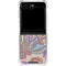 Warm Taupe Floral Galaxy Z Flip6 Clear Case