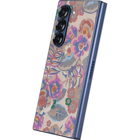 Warm Taupe Floral Galaxy Z Fold6 Skin