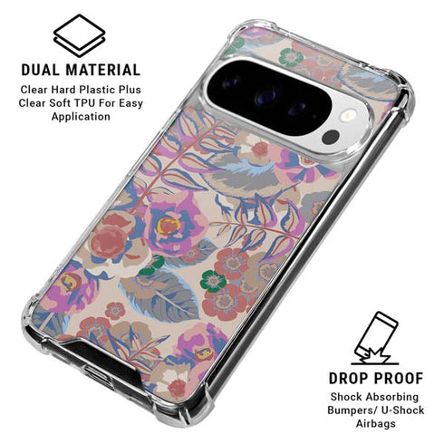 Warm Taupe Floral Google Pixel 10 Pro XL Clear Case