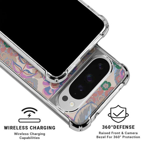 Warm Taupe Floral Google Pixel 10 Pro XL Clear Case