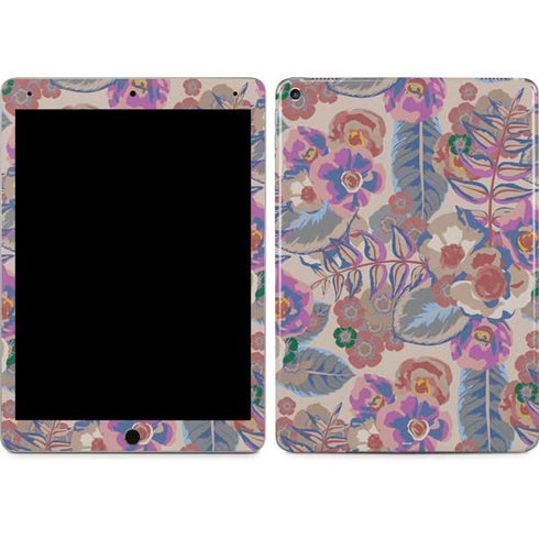 Warm Taupe Floral iPad Skins