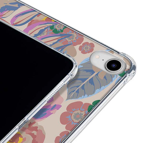 Warm Taupe Floral iPad 11th Gen (2025) Clear Case