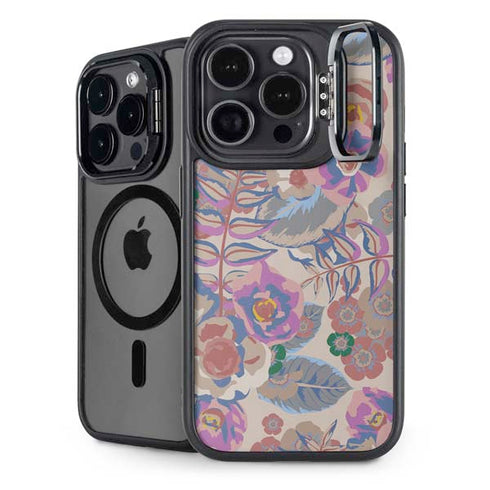 Warm Taupe Floral iPhone 13 Pro Kickstand Case