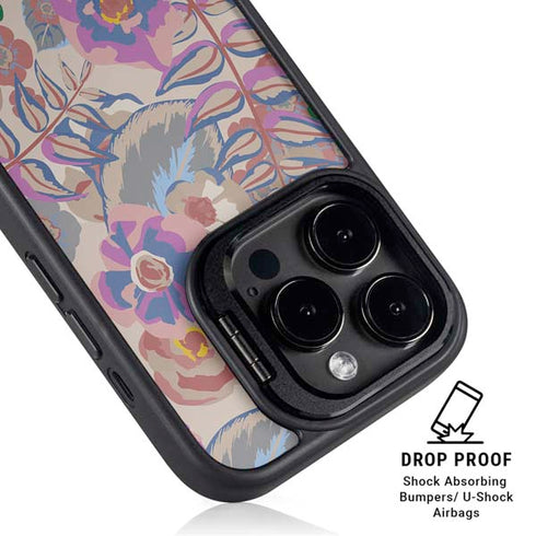 Warm Taupe Floral iPhone 13 Pro Max Kickstand Case