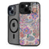 Warm Taupe Floral iPhone 14 Plus Kickstand Case
