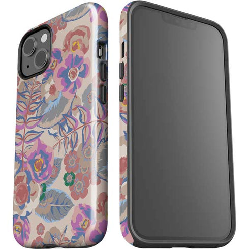Warm Taupe Floral iPhone 15 Impact Case
