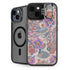 Warm Taupe Floral iPhone 15 Kickstand Case
