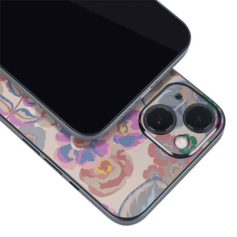 Warm Taupe Floral iPhone 15 Skin