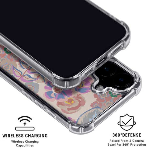 Warm Taupe Floral iPhone 16 Clear Case